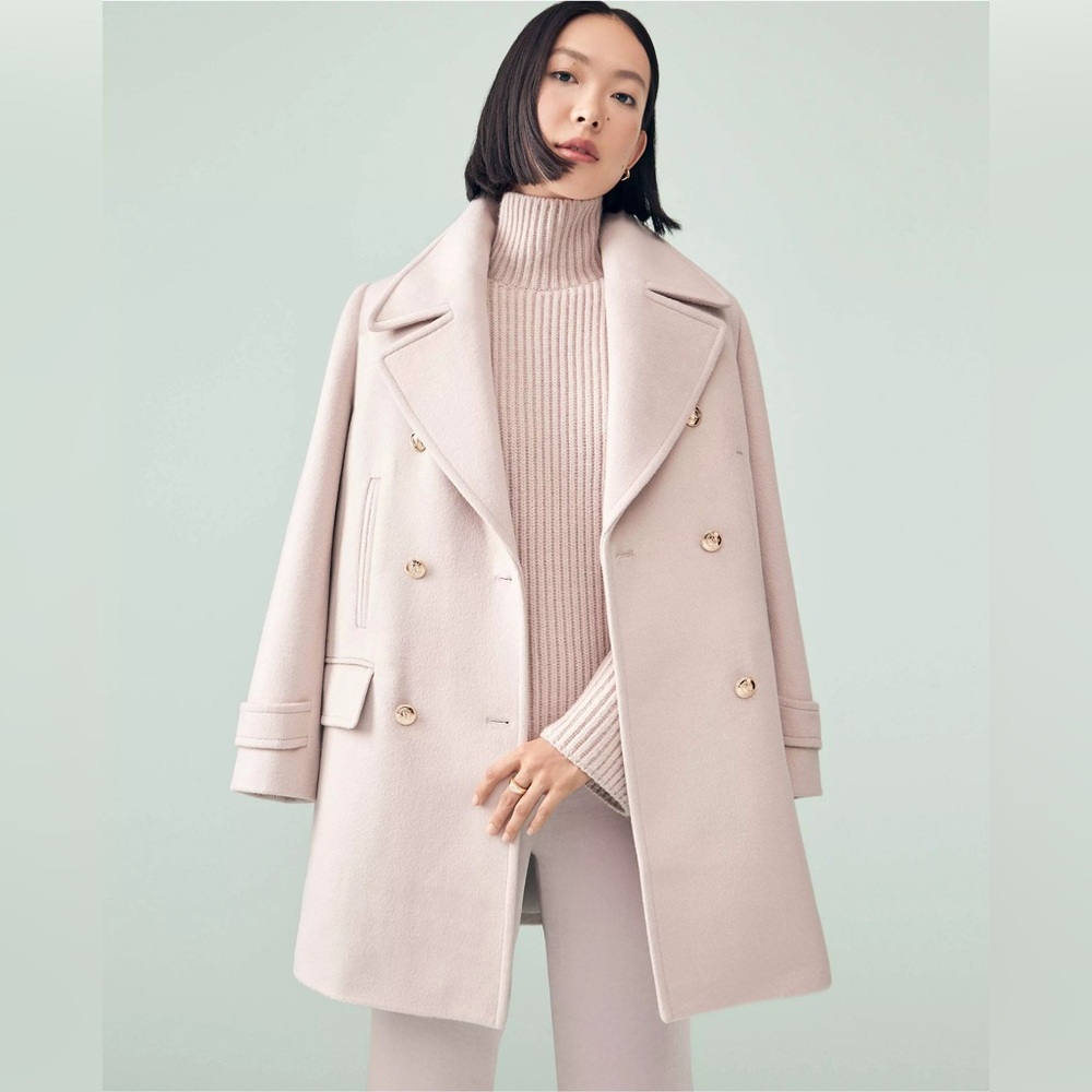 Wool Blend Notched Collar Peacoat - Picture 4 of 4
